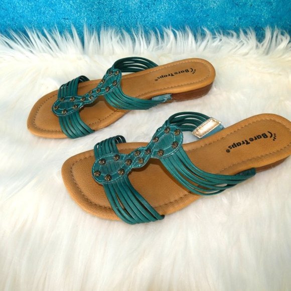 Turquoise Studded Bare Traps Kassy Size 7M - Picture 9 of 10